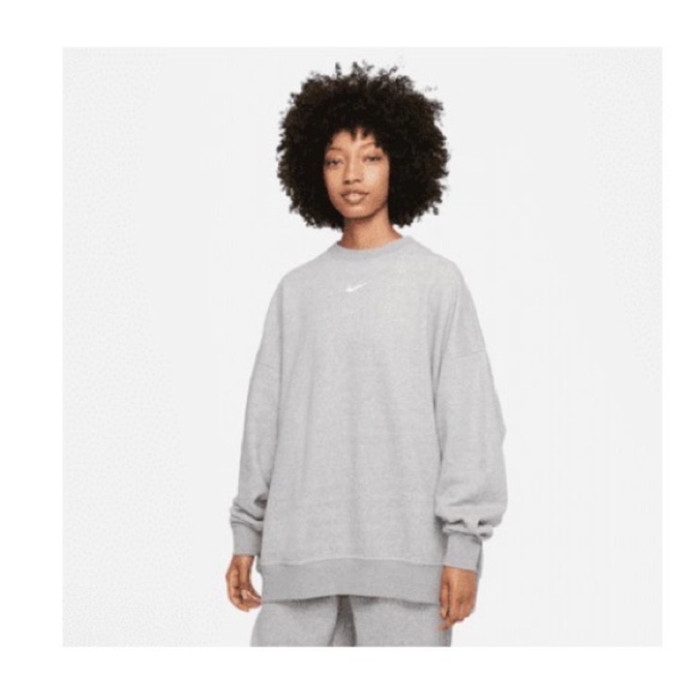 nike grey oversized crew sweatshirt
